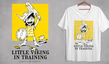 Viking child training warrior t-shirt design