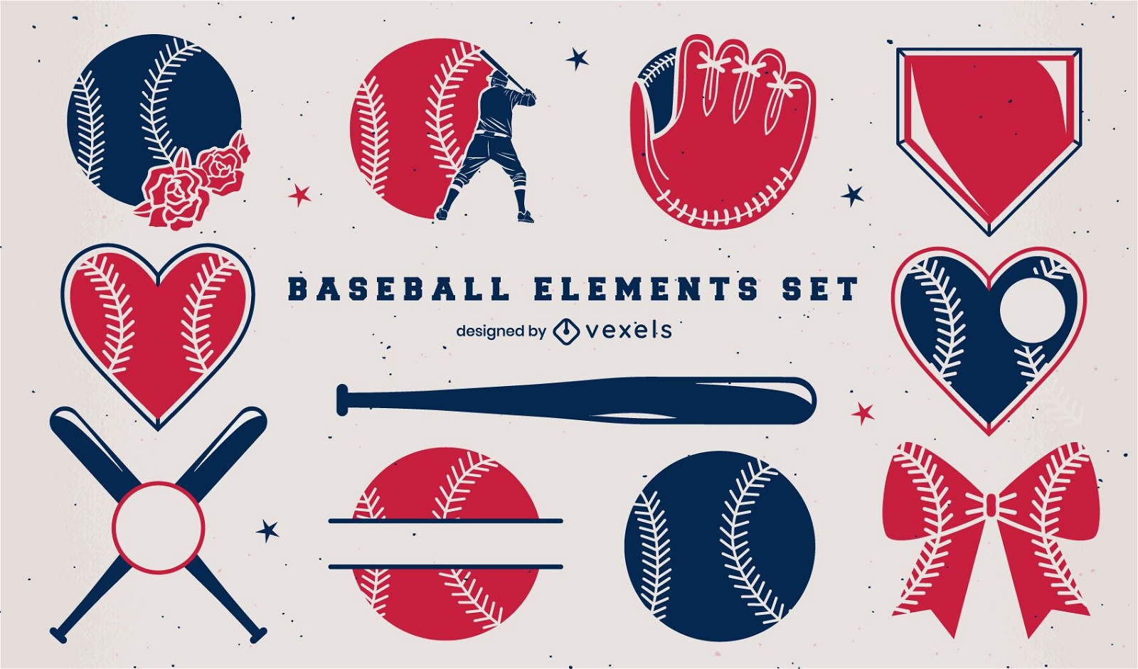 Baseball-Elemente Duotone-Set