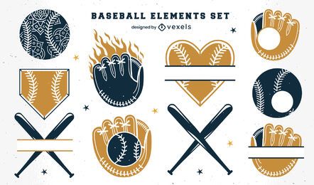 Baseball badge elements Baseball badge elements