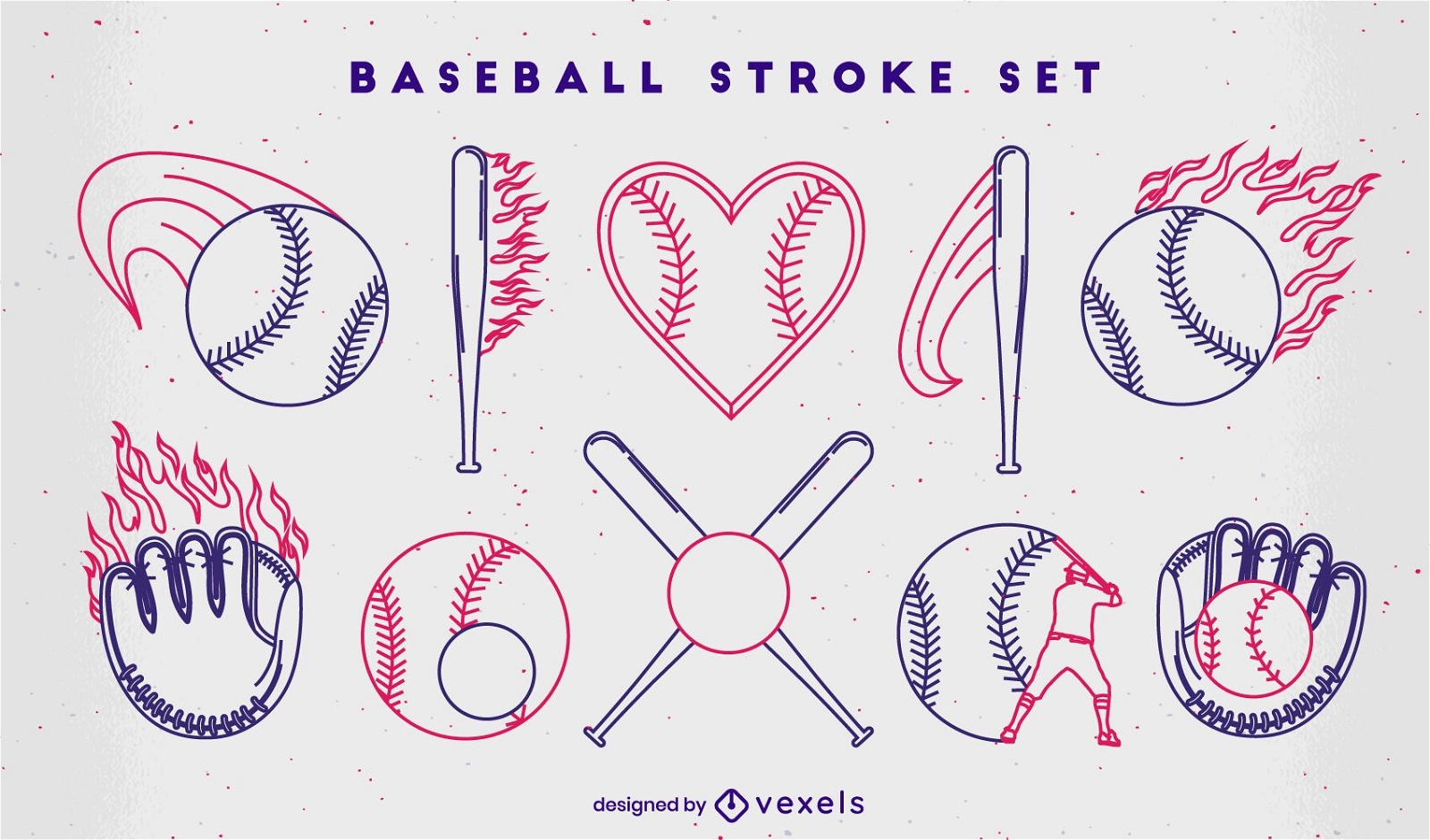 Baseball stroke elements set