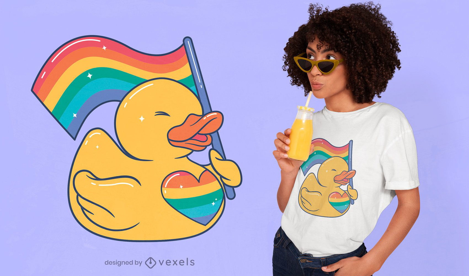 Diseño de camiseta de pato de goma lgbt