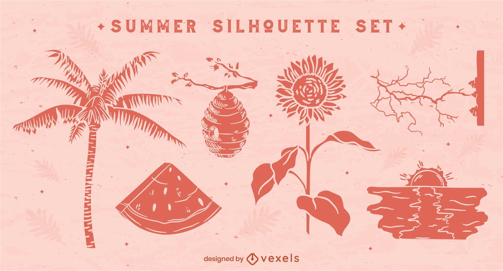 Natural summer silhouettes set
