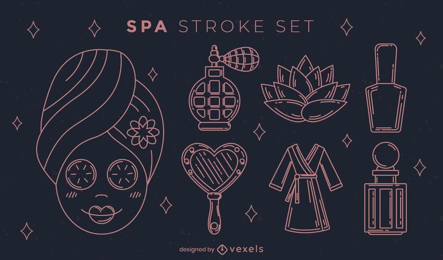 Set of stroke spa elements Set of stroke spa elements