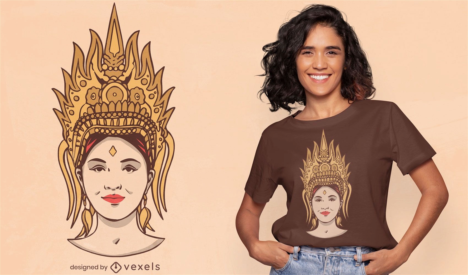 Apsara woman mythology t-shirt design