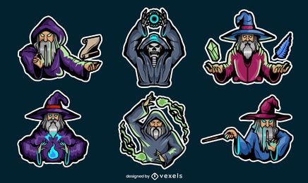 Gaming wizards set of stickers