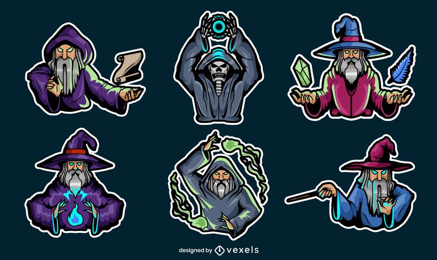 Gaming wizards set of stickers Gaming wizards set of stickers