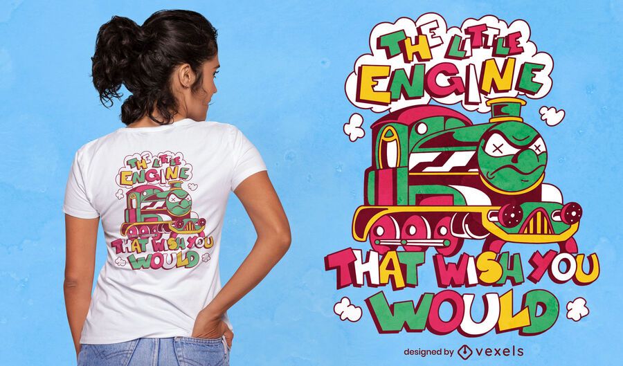 Wütendes Zugkarikatur-T-Shirt-Design Wütendes Zugkarikatur-T-Shirt-Design