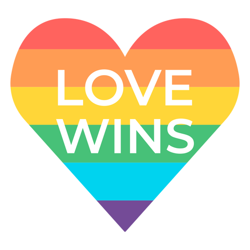 Love wins flat badge PNG Design