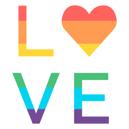 Insignia del arco iris de amor Diseño PNG