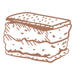 Traço cheio de sandwitch de sorvete Desenho PNG
