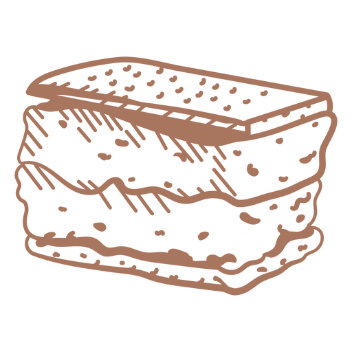 Mit Eiscreme-Sandwich gefüllter Schlaganfall PNG-Design
