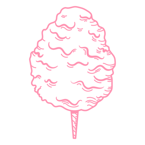 Cotton candy food stroke PNG Design