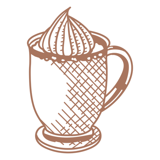 Curso cheio de caneca de cacau Desenho PNG