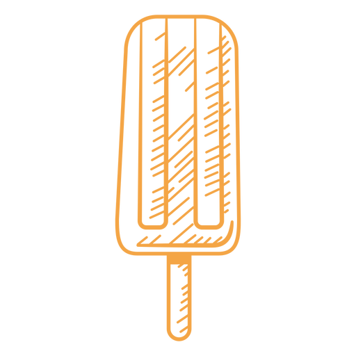 Yellow popsicle filled stroke PNG Design