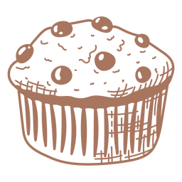 Trazo relleno de muffin de chispas de chocolate Transparent PNG