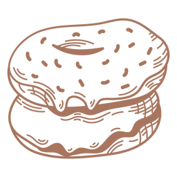 Sweet donuts filled stroke PNG Design