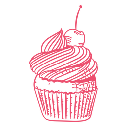 Pink cupcake filled stroke
