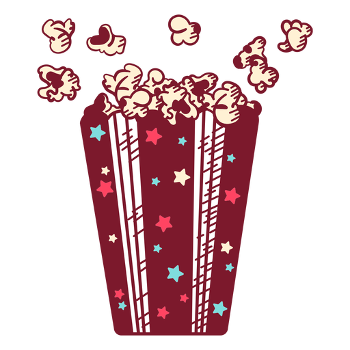 Sweet popcorn color stroke  PNG Design