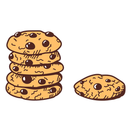 Chocolate cookies color stroke PNG Design Transparent PNG