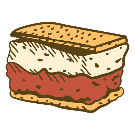 Eiscreme-Sandwich-Farbstrich PNG-Design