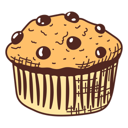 Chocolate chips cupcake color stroke Transparent PNG