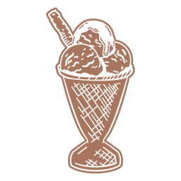 Icecream in a cup cut out PNG Design Transparent PNG