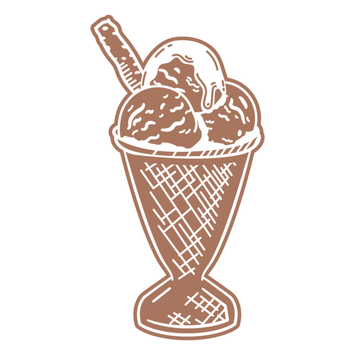 Icecream in a cup cut out PNG Design