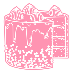 Pink cake cut out Transparent PNG