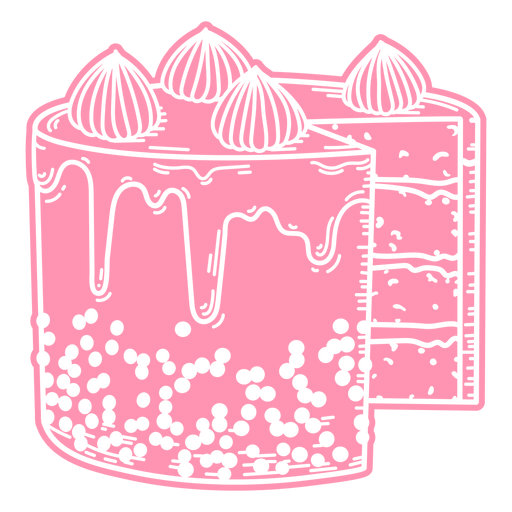 Pink cake cut out PNG Design