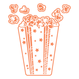 Popcorn filled stroke PNG Design