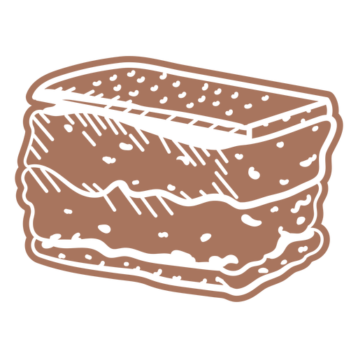 Smore doces desenhados à mão cortados Desenho PNG