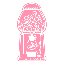 Máquina de chicles rosa recortada