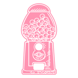 Máquina de chiclete rosa cortada Desenho PNG