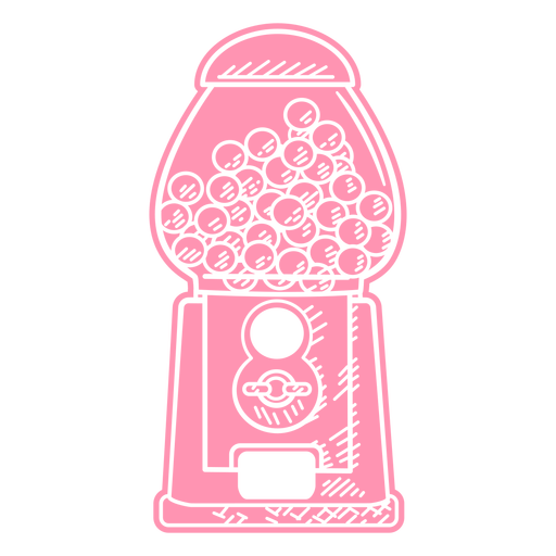 Máquina de chiclete rosa cortada Desenho PNG