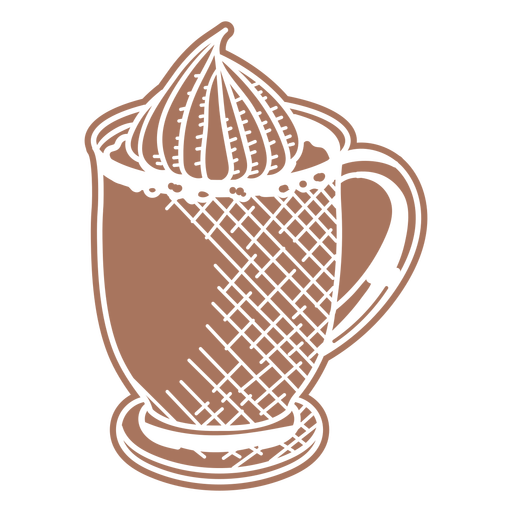 Taza de capuchino recortada Diseño PNG