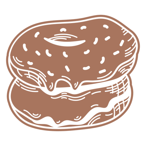 Glazed donuts cut out PNG Design