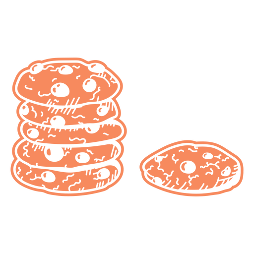 Biscoitos doces desenhados à mão cortados Desenho PNG