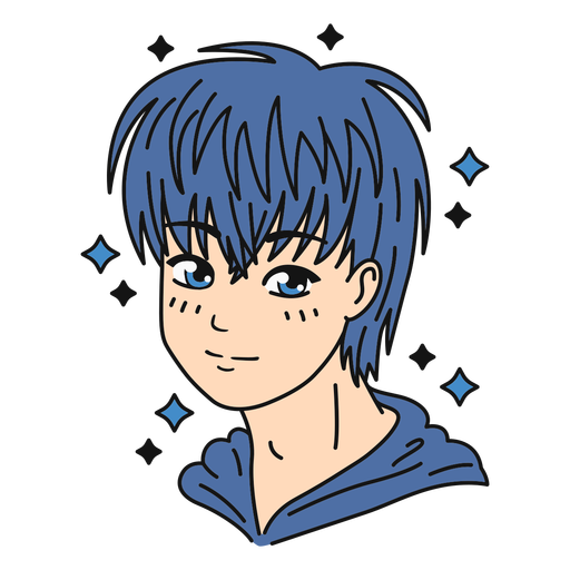 Anatomie-Gesicht-Anime-VinylFarbe - 4 PNG-Design