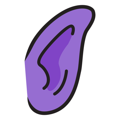 Purple elf ear color stroke PNG Design