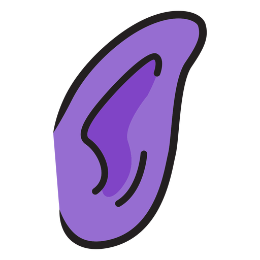 Traço de cor de orelha de elfo roxo Desenho PNG