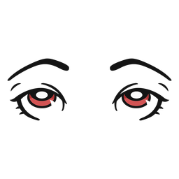 Annoyed red anime eyes PNG Design Transparent PNG