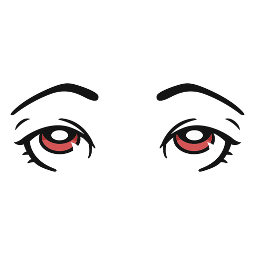 Ojos de anime rojos molestos Diseño PNG