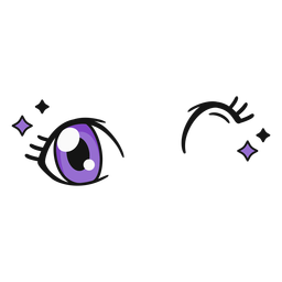Guiño de ojos morados de anime Transparent PNG