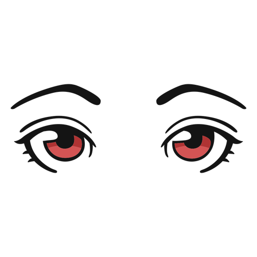 Ojos rojos de anime cansados Diseño PNG