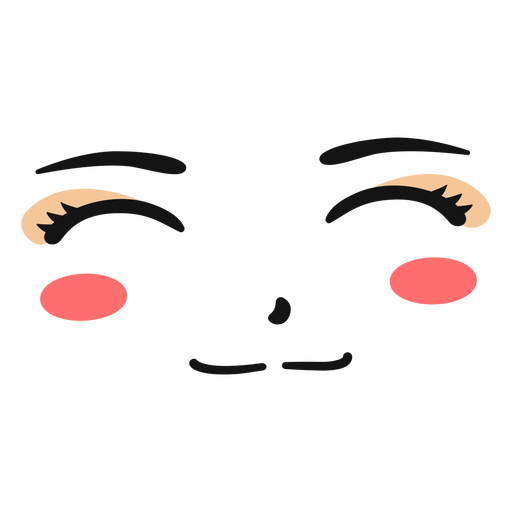 Blushed face flat PNG Design