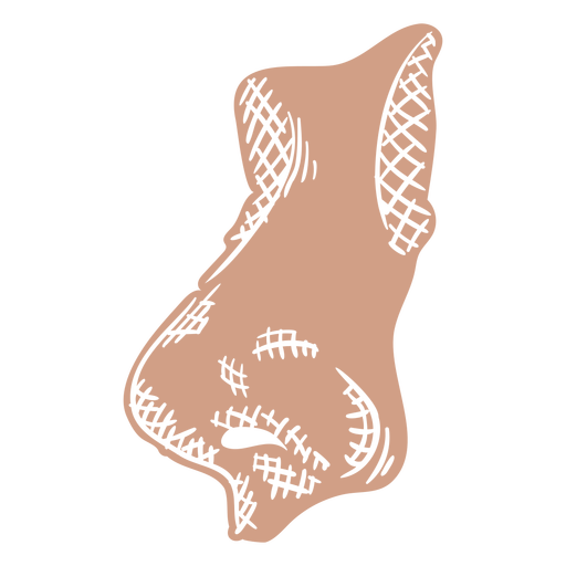 Persons nose cut out