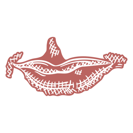 Human mouth hand drawn cut out