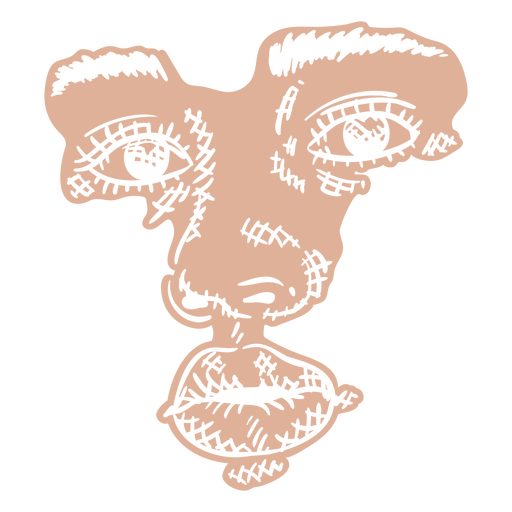 Face sketch cut out PNG Design