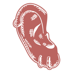 Human ear hand drawn cut out