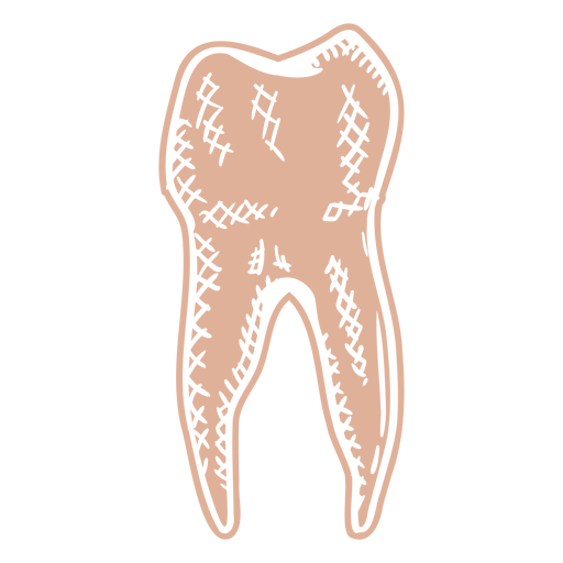 Human tooth profile cut out hand drawn PNG Design